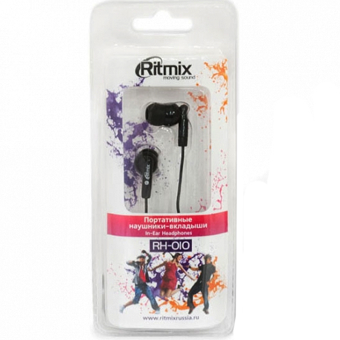 Наушники Ritmix RH-010 черные Наушники Ritmix RH-010 черные