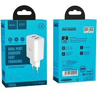 Зарядное устройство Hoco C62A 2USB 2.1A белое